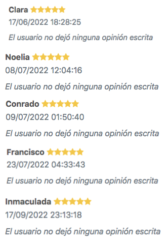 Reseñas clientes